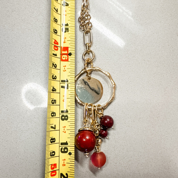 TALBOT'S Women's Pendant Charm Gold Plated Wine Necklace - Picture 5 of 5